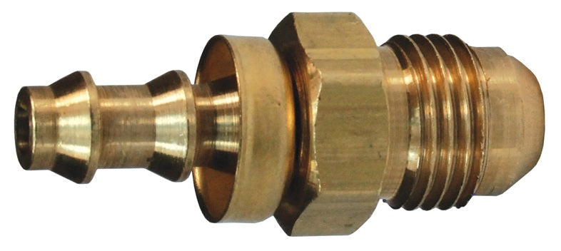 2860407CBC by Dixon Valve | Push-On Hose Barb Fitting | Male 37° JIC | with Brass Cap | 1/4" Tube OD | 1/4" Hose ID x 1/4" Male JIC | Brass