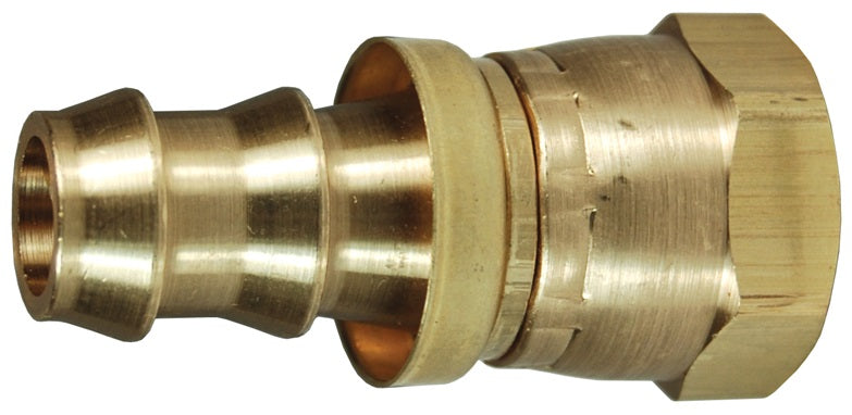 2870814CBC by Dixon Valve | Push-On Hose Barb Fitting | Female 45° SAE/37° JIC Swivel | Brass Cap | 5/8" Tube OD | 1/2" Hose ID x 5/8" Female JIC/SAE 45° Flare Dual Seat | Brass