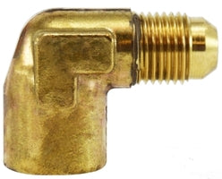 28974 (28-974) by Midland | JIC 37° Flare | Female Forged Body | 1/4" Tube OD | 1/4-18" Male NPTF | 7/16-20" Tube Thread | 90° Elbow | Brass