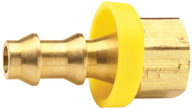 2920608C by Dixon Valve | Push-On Hose Barb Fitting | Female SAE Inverted Flare Rigid | 5/16" Tube OD | 3/8" Hose ID x 5/16" Female Inverted Flare | Brass
