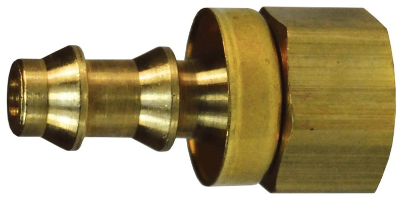 2920407CBC by Dixon Valve | Push-On Hose Barb Fitting | Female SAE Inverted Flare Rigid | with Brass Cap | 1/4" Tube OD | 1/4" Hose ID x 1/4" Female Inverted Flare | Brass