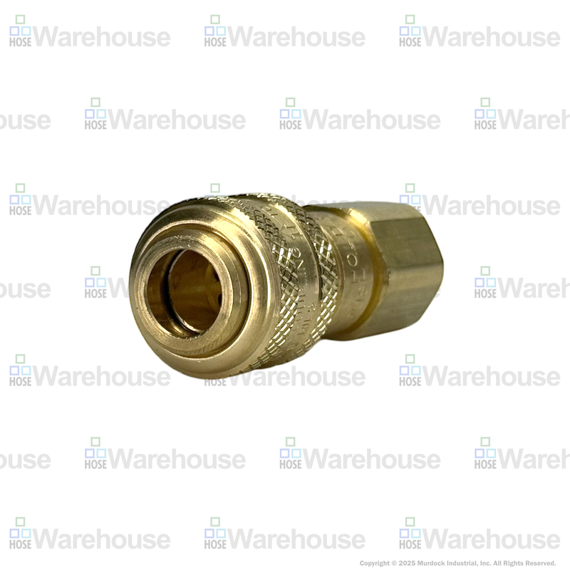 2DF2-B by Dixon Valve | Pneumatic Quick Disconnect Coupling | D-Series | 1/4" Female NPTF x 1/4" Automatic Industrial Interchange | Socket | Nitrile Seal | Brass