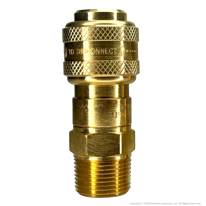 2DM1-B by Dixon Valve | Pneumatic Quick Disconnect Coupling | D-Series | 1/8" Male NPTF x 1/4" Automatic Industrial Interchange | Socket | Nitrile Seal | Brass