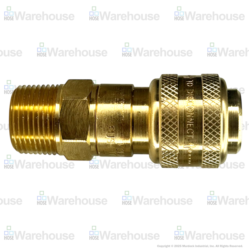 2DM1-B by Dixon Valve | Pneumatic Quick Disconnect Coupling | D-Series | 1/8" Male NPTF x 1/4" Automatic Industrial Interchange | Socket | Nitrile Seal | Brass