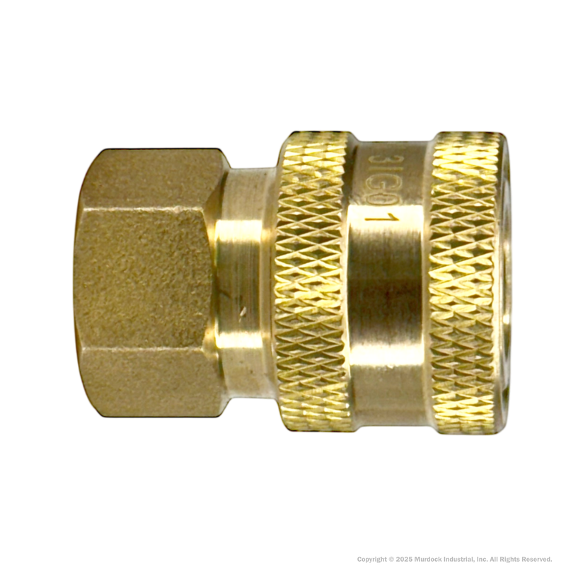 2EF2-B by Dixon Valve | Hydraulic Quick Disconnect Coupling | E-Series | 1/4" Female NPTF x 1/4" Straight-Through Interchange | Socket | Nitrile Seal | Brass