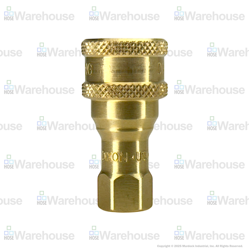 2HF2-B by Dixon Valve | Hydraulic Quick Disconnect Coupling | H-Series | 1/4" Female NPTF x 1/4" ISO-B Interchange | Socket | Nitrile Seal | Brass