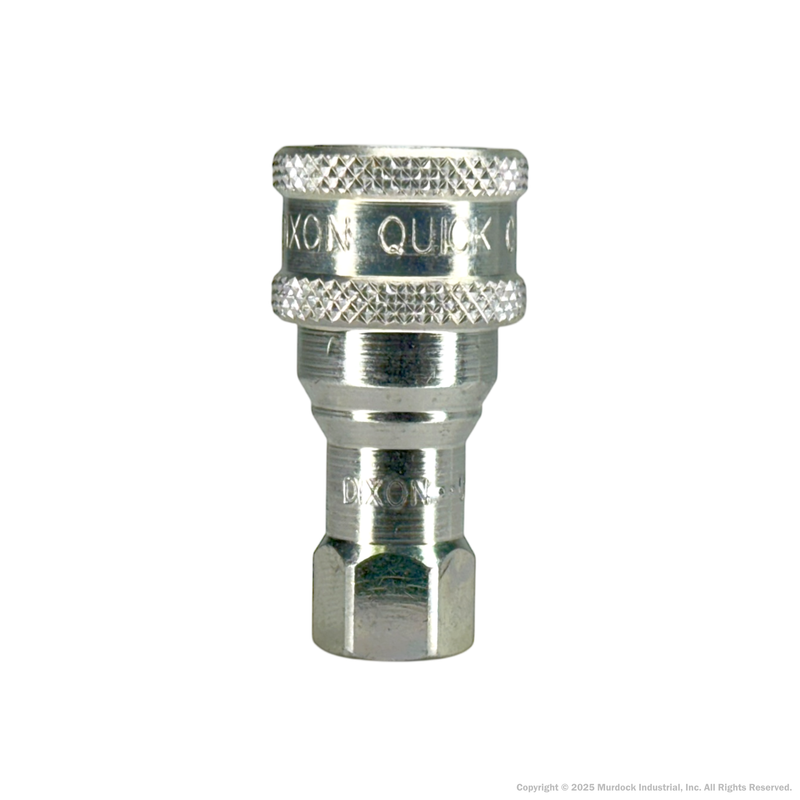 2HF2 by Dixon Valve | Hydraulic Quick Disconnect Coupling | H-Series | 1/4" Female NPTF x 1/4" ISO-B Interchange | Socket | Nitrile Seal | Steel