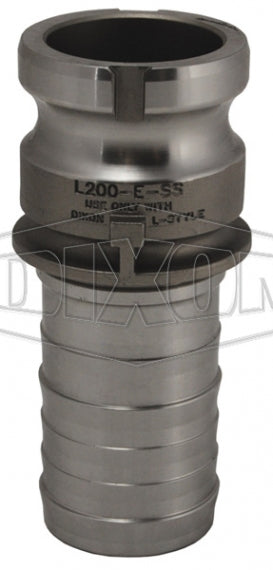 L150-E-SS by Dixon Valve | Vent-Lock® Safety Cam & Groove Adapter | Type E | 1-1/2" Adapter x 1-1/2" Hose Shank | 316 Stainless Steel