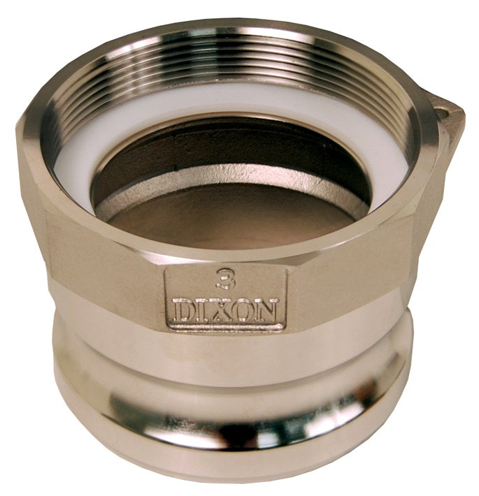 3300ASSSAP by Dixon Valve | Intermodal Tank Transport | Cam & Groove Adapter | 3" Female BSPP x Adapter | Stainless Steel