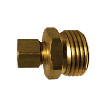 30136 by Midland | Garden Hose Fitting | Non-Swivel Compression x Male | 3/8" Compression x 3/4" Male GHT | Straight | Brass