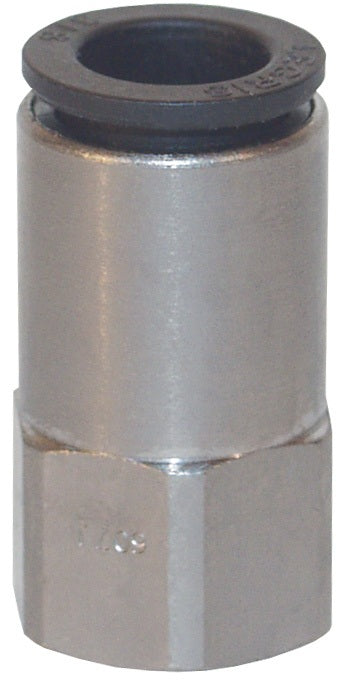 30146018 by Dixon Valve | Legris Push-In Fitting | Female Connector | 3/8" Tube OD x 3/8" Female NPT | Nylon / Nickel-Plated Brass