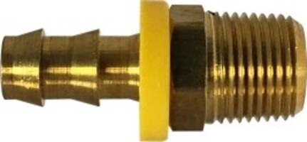 30206LF (30-206LF) by Midland | Lead Free Push-On Fitting | Male Adapter | 1/2" Hose ID x 3/8" Male NPTF | Straight | Brass