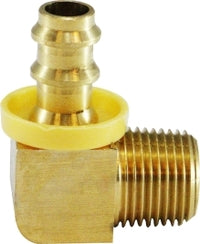 30383 (30-383) by Midland | Push On Hose Barb Fitting | 3/4" Hose ID x 1/2" Male NPTF | 90° Elbow | Brass