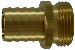 30552 (30-552) by Midland | Garden Hose Fitting | Male NPSM Short Shank | 3/4" Hose Barb x 3/4" Male NPSM | Straight | Brass