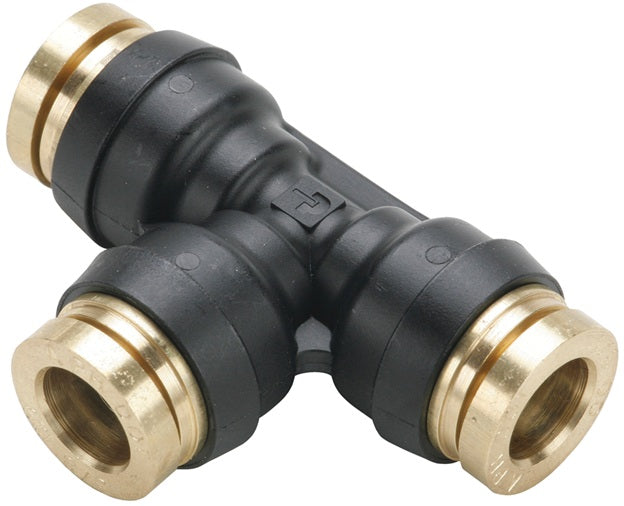 31046000DOT Legris by Dixon Valve | D.O.T. Push-In Fitting | Union Tee | 3/8" Tube OD | Composite/Brass