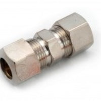 31066LF by Midland | Lead Free Compression Fitting | Union | 3/8" Tube OD x 3/8" Tube OD | Straight | Nickel Plated Brass