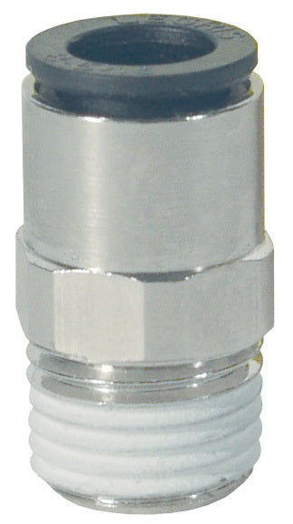 31756014 by Dixon Valve | Legris Push-In Fitting | Male Connector | 3/8" Tube OD x 1/4" Male NPT | Nylon / Nickel-Plated Brass