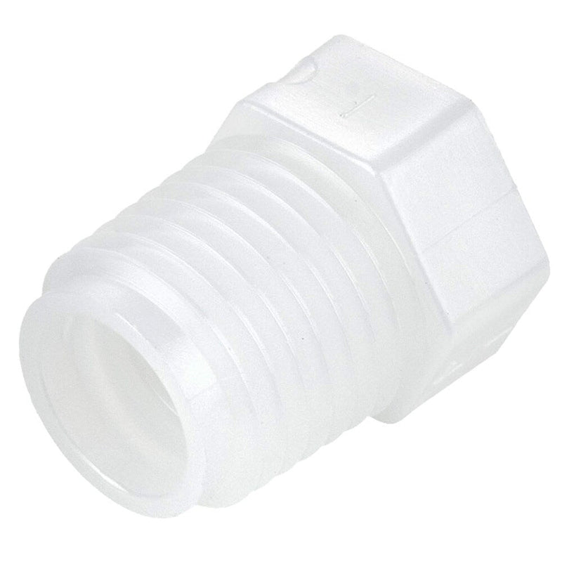 318P-8N by Parker | Pipe Fitting | 1/2" Male NPT Pipe Thread | 7/8" Hex | .87" Length | Plug | White | Nylon