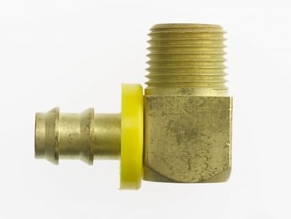 2120-04-02-B by Brennan Inc. | -04 Push Lock x -02 Male Pipe | 90° Elbow | Brass