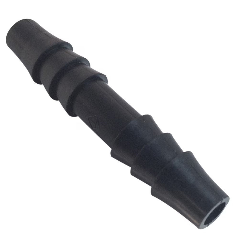 322HB-10-8PP by Parker | Tube to Tube Fitting | 5/8" Union Barb x 1/2" Barb | 1.73" Length | Straight | Black | Polypropylene