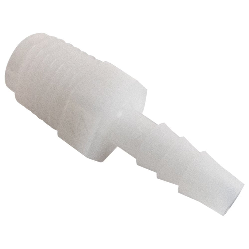 325HB-8-6N by Parker | Threaded Fitting | Connector | 1/2" Barb x 3/8" Male NPT Pipe Thread | 11/16" Hex | 1.60" Length | Straight | White | Nylon