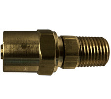 32728 (32-728) by Midland | Reusable Male Fitting | 1/4" Hose ID | 9/16" Hose OD | 1/4" Male NPTF | Straight | Brass