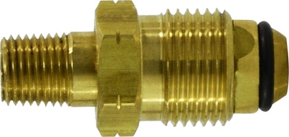 34060 by Midland | Pol Fitting | Soft Nose Tall Piece Assembly | 1/4" Male NPT x Pol 2.1 Long #60 Orifice | Straight | Brass