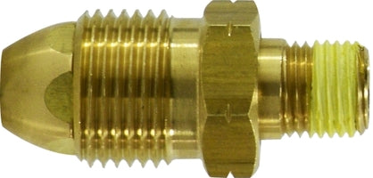 34080 by Midland | Pol Fitting | Tailpiece Assembly with Hex Head (Nut & Stem) | 1/4" Male NPT x Male Pol | 2" Long | Hard Nose | Straight | Brass