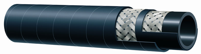 T340AA300X100 Alfagomma by Kuriyama | T340AA Series | Steam Hose | 3" ID | 3.70" OD | 270 PSI | Black | 100ft Length