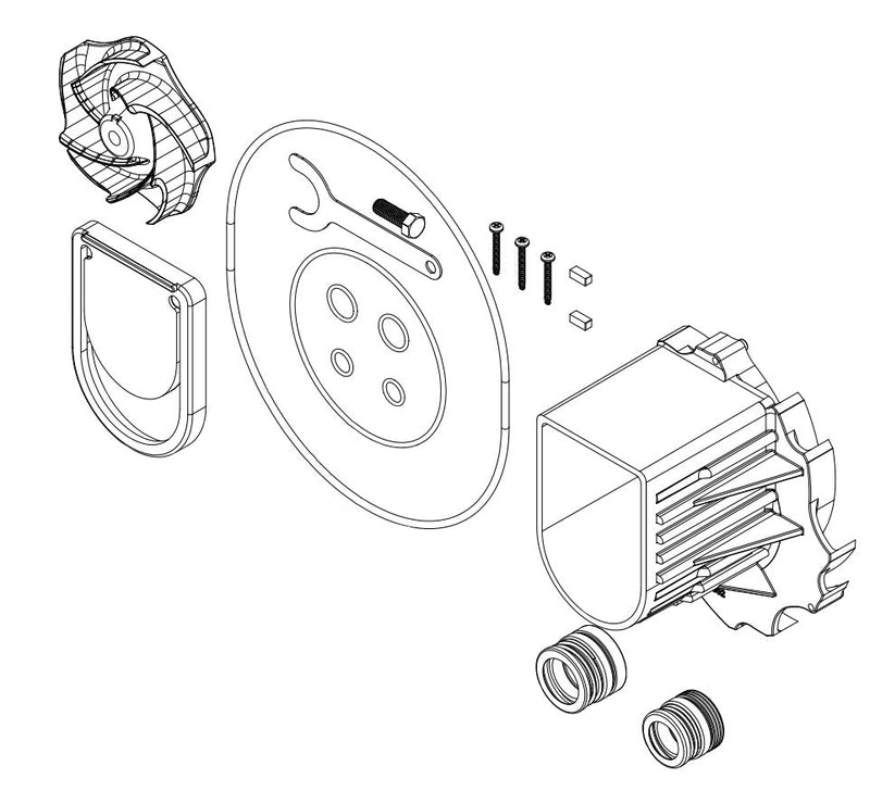 35000 by Banjo | Replacement Part M350 Poly Centrifugal Pump | Repair Kit | Includes: O-Rings, Key, Diffuser, Check Valve, 5-vane Impeller, Mechanical Seals & Spacing Tool
