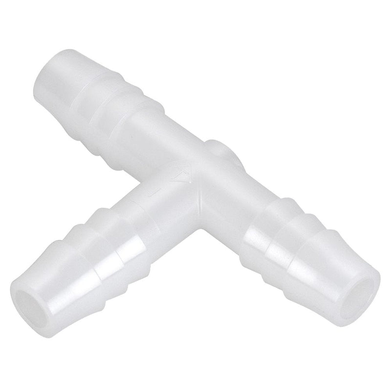364HB-6-8N by Parker | Tube to Tube Fitting | 3/8" Union Barb x 1/2" Barb | 2.22" Length | Tee | White | Nylon