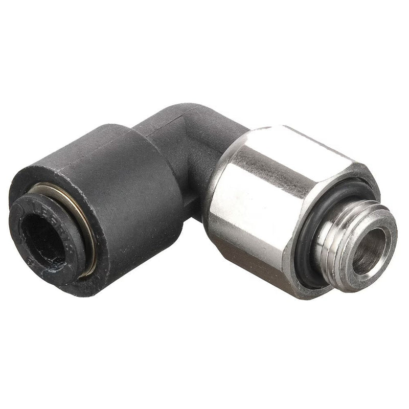 369PLPO-6M-4G by Parker | Oscillating Elbows | 6 mm Tube Size x 1/4" Male BSPP Thread | 31.0 mm Length | 90° Elbow | Glass Reinforced Nylon | Pack of 10