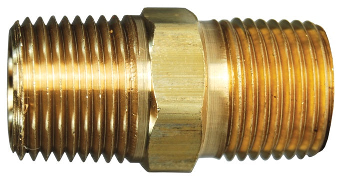 3700202C by Dixon Valve | Hex Nipple | 1/8" Male NPTF x 1/8" Male NPTF | Brass