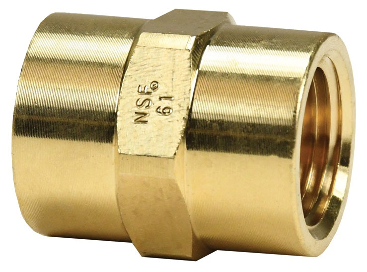 3710606CLF by Dixon Valve | Female Hex Coupling | 3/8" Female NPTF x 3/8" Female NPTF | Lead-Free Brass