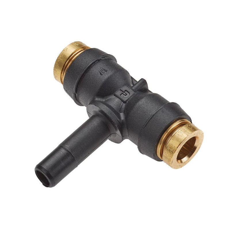 372PTCSP-6-6 by Parker | Plug-In Fitting | 3/8" Push-to-Connect x 3/8" Stem | 2.02" Length | Tee | Composite | Pack of 5