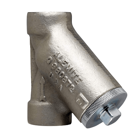 380372-B1 by Alemite | Pump Accessory | Strainers | Lubricant Grease, Y Type | Inlet: 1/2" Female NPTF | Outlet: 1/2" Female NPTF