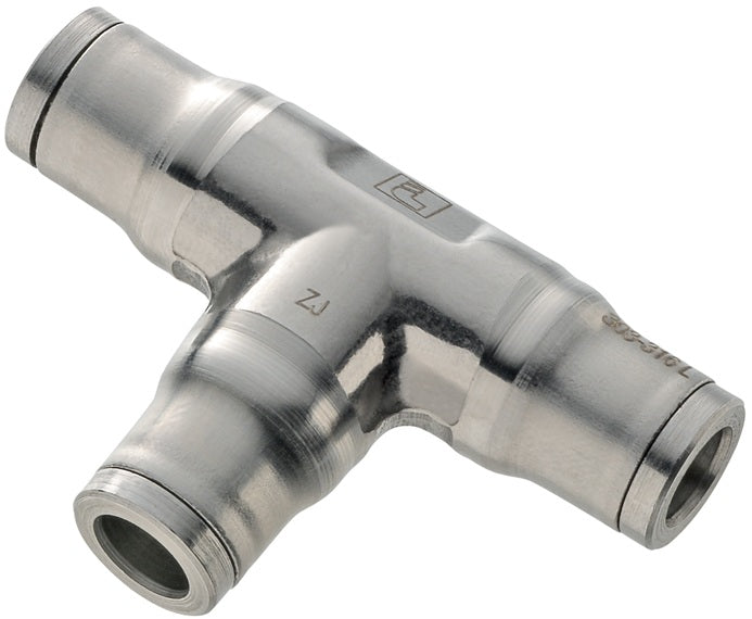 38045600 by Dixon Valve | Legris Push-In Fitting | Union Tee | 1/4" Tube OD | Stainless Steel