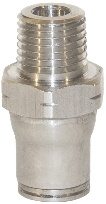 38056222 by Dixon Valve | Legris Push-In Fitting | Straight Male Connector | 1/2" Tube OD x 1/2" Male NPT | Stainless Steel