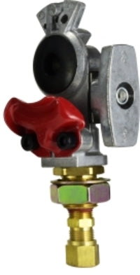 39524 by Midland | Truck & Trailor Knob Style Shut Off Gladhand | Emergency Red | 3/8" | Aluminum