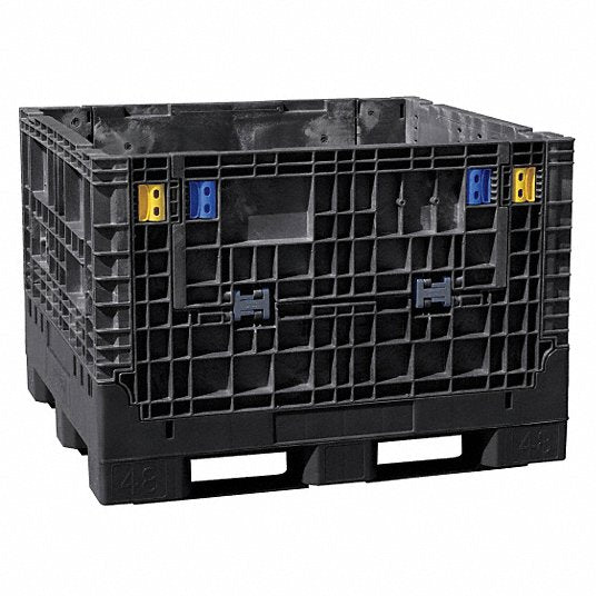 BN4845252010000 by Akro-Mils | BN4845 Series | Bulk Containers - Collapsible | Extra-Duty Bulk Box  | 48" x 45" x 25" | Black | Plastic