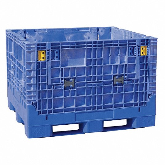 BN4845342023000 by Akro-Mils | BN4845 Series | Bulk Containers - Collapsible | Extra-Duty Bulk Box  | 48" x 45" x 34" | Blue | Plastic