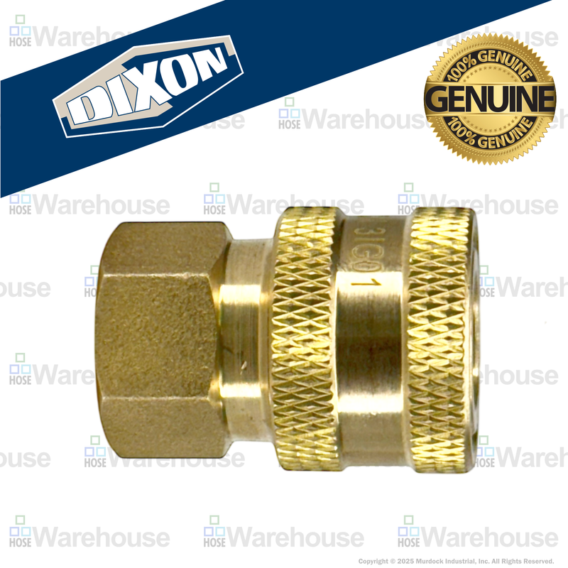 3EF3-B by Dixon Valve | Hydraulic Quick Disconnect Coupling | E-Series | 3/8" Female NPTF x 3/8" Straight-Through Interchange | Socket | Nitrile Seal | Brass