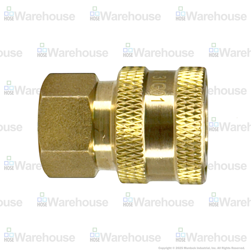 3EF3-B by Dixon Valve | Hydraulic Quick Disconnect Coupling | E-Series | 3/8" Female NPTF x 3/8" Straight-Through Interchange | Socket | Nitrile Seal | Brass