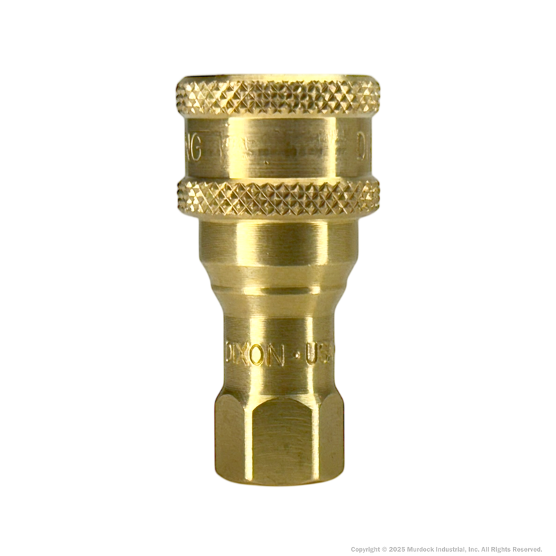 3HF3-B by Dixon Valve | Hydraulic Quick Disconnect Coupling | H-Series | 3/8" Female NPTF x 3/8" ISO-B Interchange | Socket | Nitrile Seal | Brass