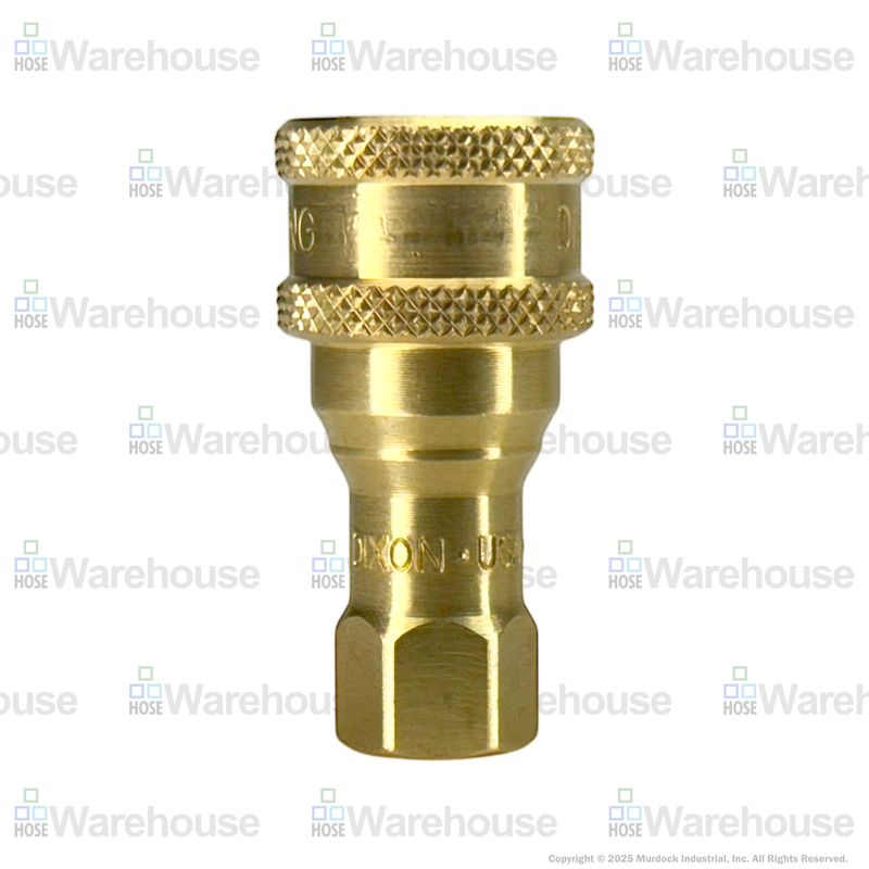3HF3-B by Dixon Valve | Hydraulic Quick Disconnect Coupling | H-Series | 3/8" Female NPTF x 3/8" ISO-B Interchange | Socket | Nitrile Seal | Brass