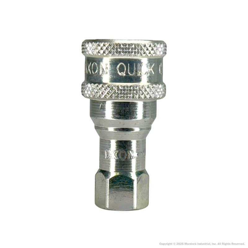 3HF3 by Dixon Valve | Hydraulic Quick Disconnect Coupling | H-Series | 3/8" Female NPTF x 3/8" ISO-B Interchange | Socket | Nitrile Seal | Steel