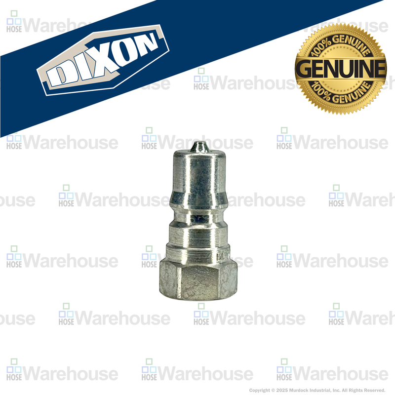 H3F3 by Dixon Valve | Hydraulic Quick Disconnect Coupling | H-Series | 3/8" Female NPTF x 3/8" ISO-B Interchange | Plug | Steel