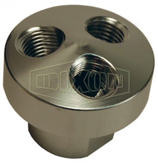 D3404 by Dixon Valve | Pneumatic 3 in 1 Manifold | 1/4" Female NPT Inlet | 1/4" Female NPT Outlets (3) | Aluminum