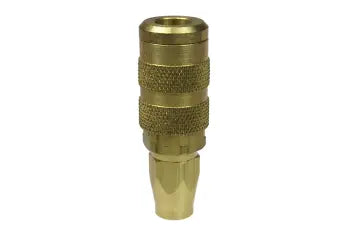 14X4PR by Coilhose | CoilFlow™ Six Ball ARO Interchange Coupler | Manual | 1/4" Body Size | 1/4" Reusable Polyurethane Lock Hose Barb | Straight | Brass (Type 14)