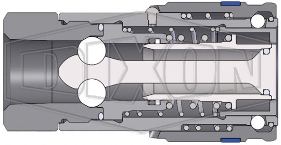 6HTOF5 by Dixon Valve | Hydraulic Quick Disconnect Coupling | HT-Series | 5/8" Female ORB x 3/4" ISO16028 Flushface Interchange | Socket | Nitrile Seal | Steel